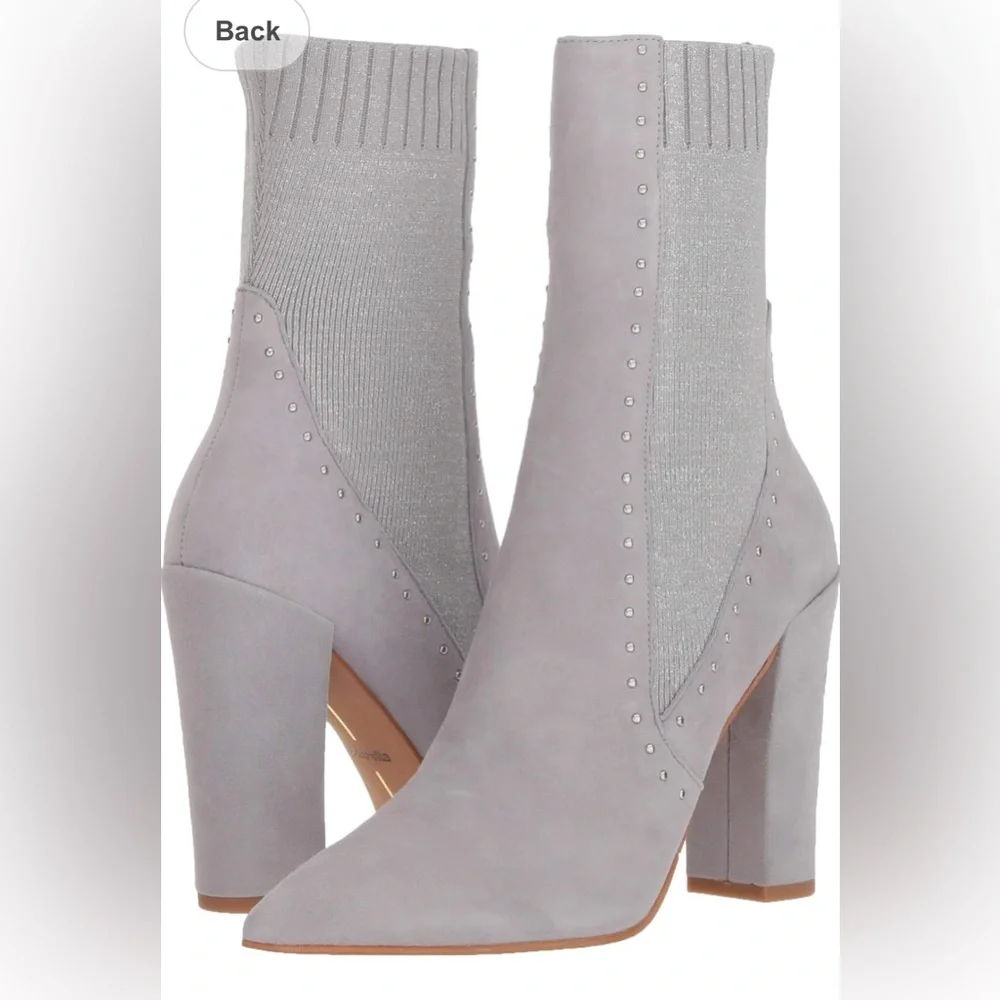 Dolce Vita Women's Echo Mid Calf Boots Silver Suede - Picture 5 of 5